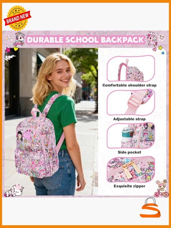 Large Capacity Daypack Backpack with Adjustable Straps, Polyester main image 4